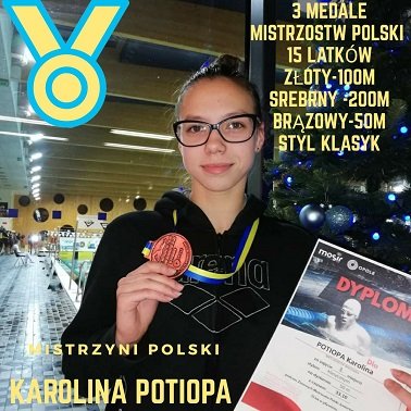 Karolina Potiopa zawodniczka sekcji pływackiej MKS Ochota zdobyła na Mistrzostwach Polski 15 latków 3 medale. Złoty medal na dystansie 100m stylem […]